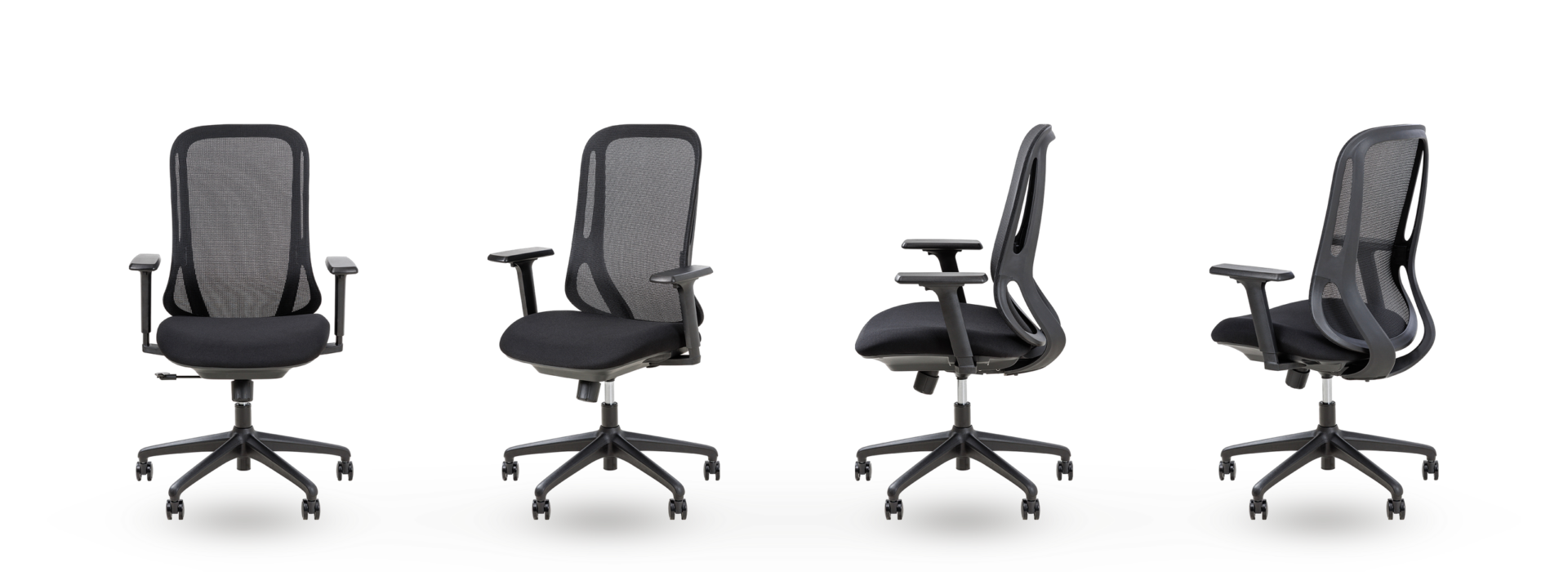 Ovlo task chair shown from four angles